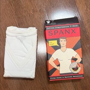 SPANX Men's white Cotton Compression V-Neck
